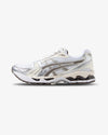 Asics Gel Kayano 14, white sneaker, brown shoe, women, side view