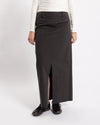 COOR Cotton Relaxed Long Skirt Olive Charcoal