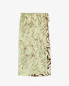 Ganni Shibori Organza/Printed Stretch Satin Skirt Seedling Green