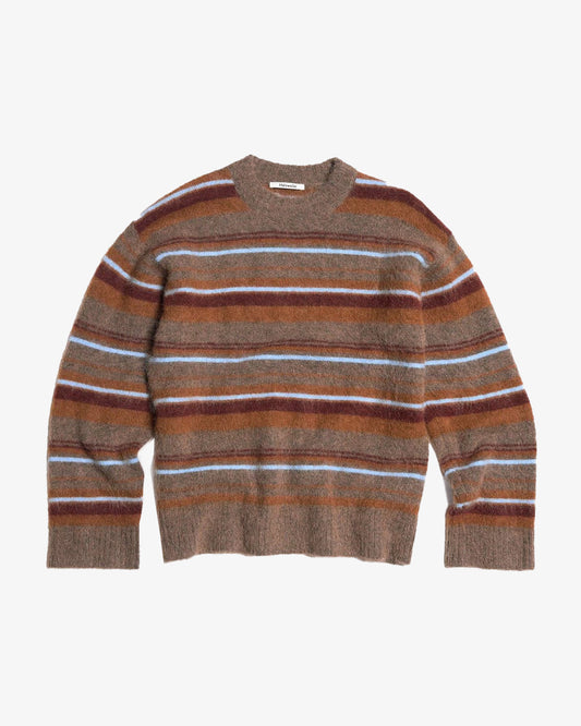 Holzweiler Fluffy Stripe Crew Brown Stripe
