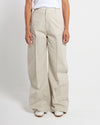 MM6 Maison Margiela Light Cotton Twill Wide-Leg Trouser Ecru