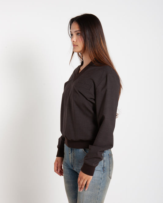 MM6 Maison Margiela Wool Blend Top Grey