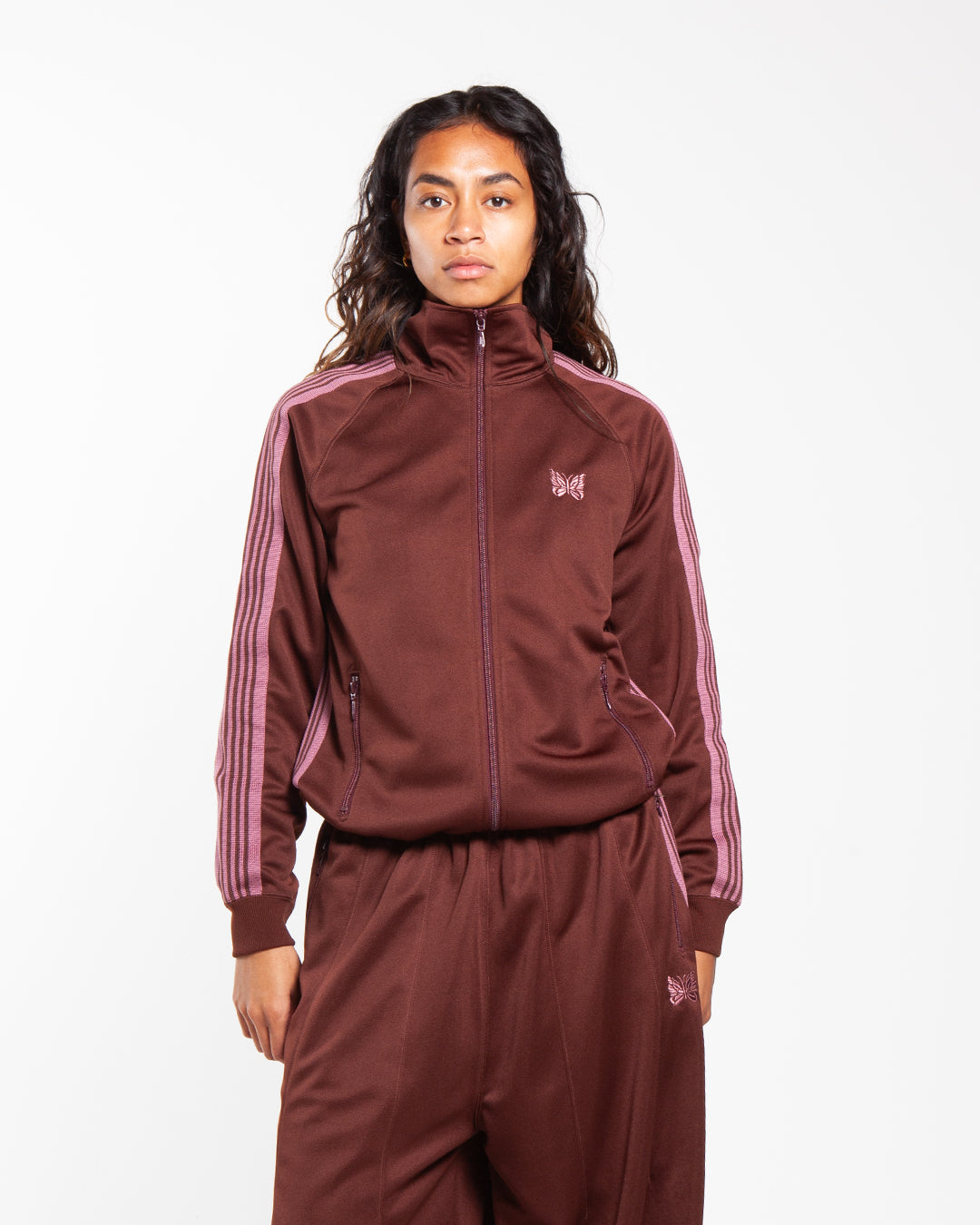 Needles Track Jacket - Poly Smooth Brown Needles Track Jacket - Poly Smooth Brown