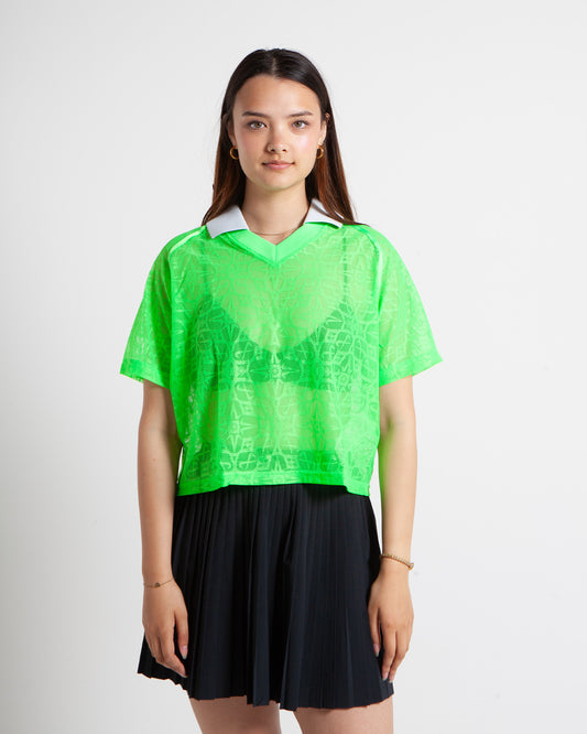 Nike Sportswear Lace Polo Jersey Top Green Strike
