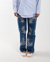 Nomarhythm Textile Bandana Embroidery Denim Pants Indigo