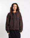 Nomarhythm Textile Flower Embroidery Hoody Brown