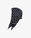 Nomarhythm Textile Paisley Silk Hoody Scarf Navy