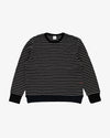 Pop Trading Company Striped Waffle Crewneck Grey/Black