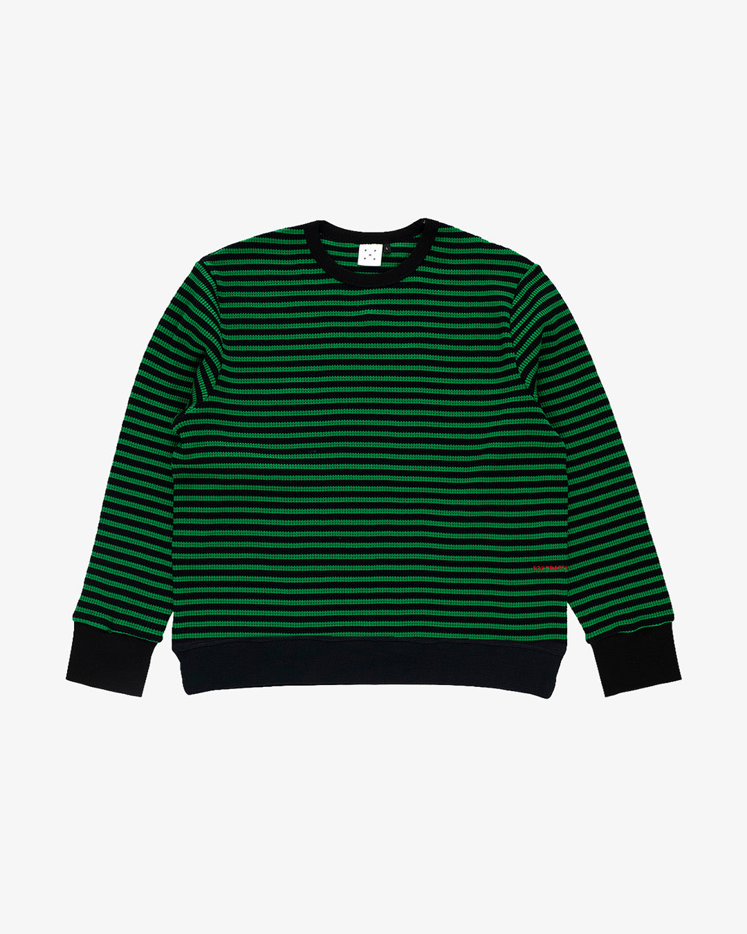 Pop Trading Company Striped Waffle Crewneck Juniper/Black Pop Trading Company Striped Waffle Crewneck Juniper/Black