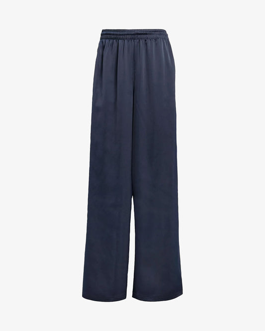 adidas Satin Wide Leg Track Pants Midnight Indigo/Cream White