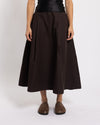 and wander High Count Cloth Skirt Dark Brown