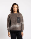 and wander Jacquard Shaggy Knit Crewneck Brown