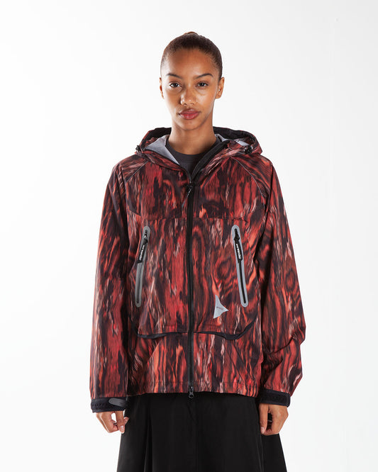 and wander Printed Rain Jacket Red