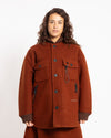 and wander Wool Shaggy Jacket Long Brown