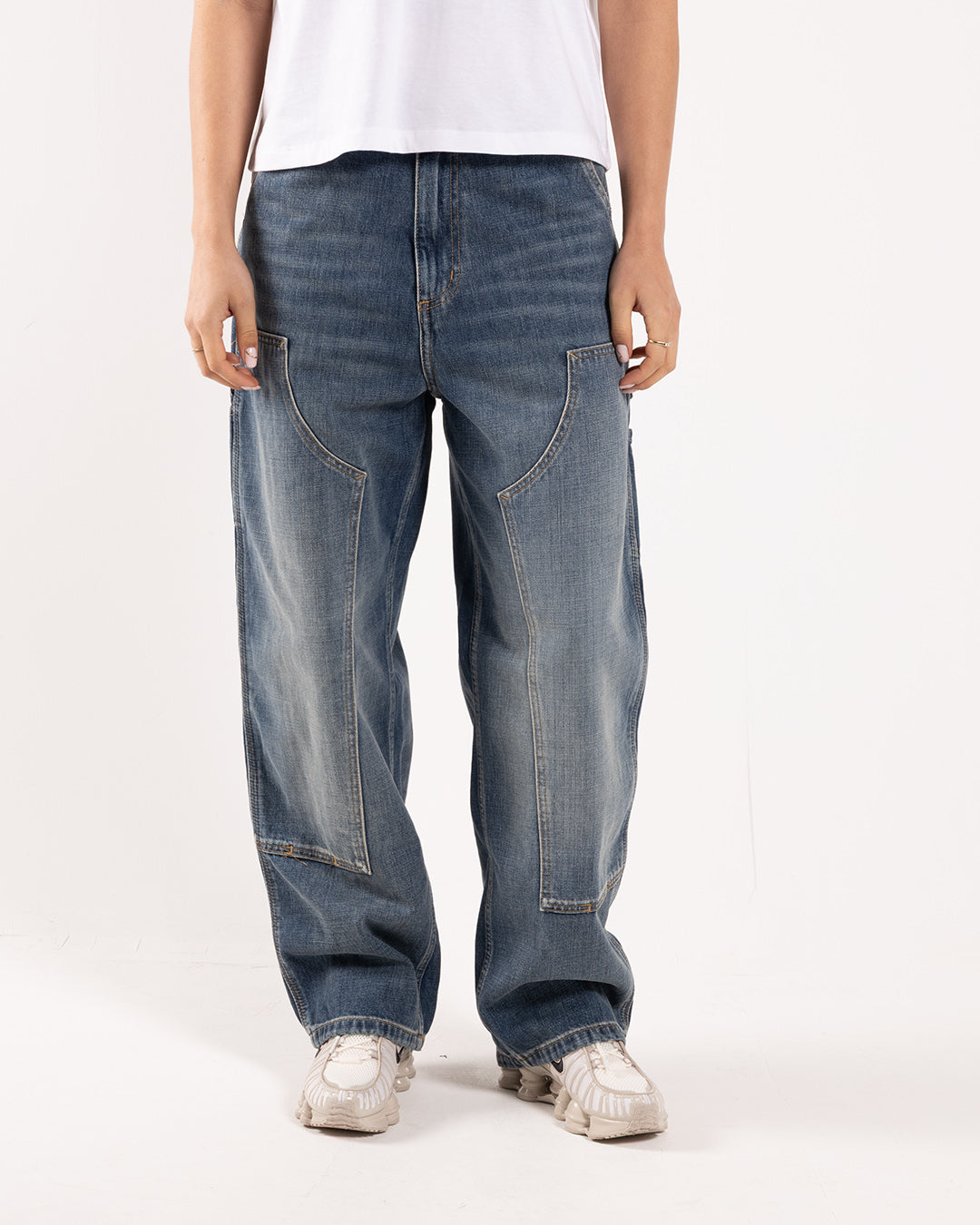 Carhartt WIP W' Brandon Double Knee Pant Blue Washed Carhartt WIP W' Brandon Double Knee Pant Blue Washed