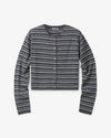 COOR Multi Stripe Crop Cardigan Charcoal