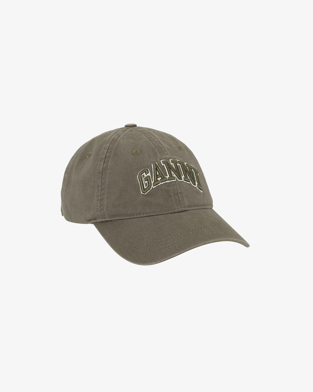 Ganni Green Canvas Cap Ganni Green Canvas Cap