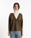 MM6 Maison Margiela Pullover Khaki/Off-White