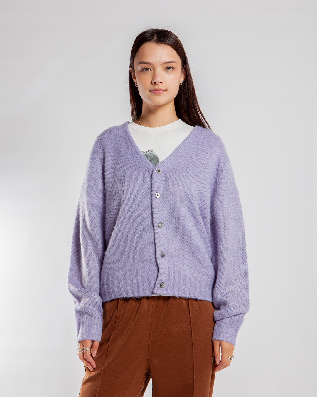 Stussy Brushed Cardigan Lavender