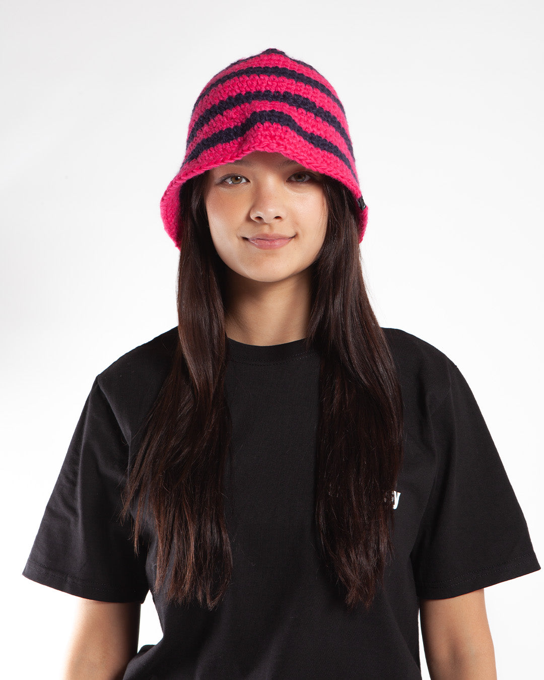 stussy swirl knit bucket hat 黒