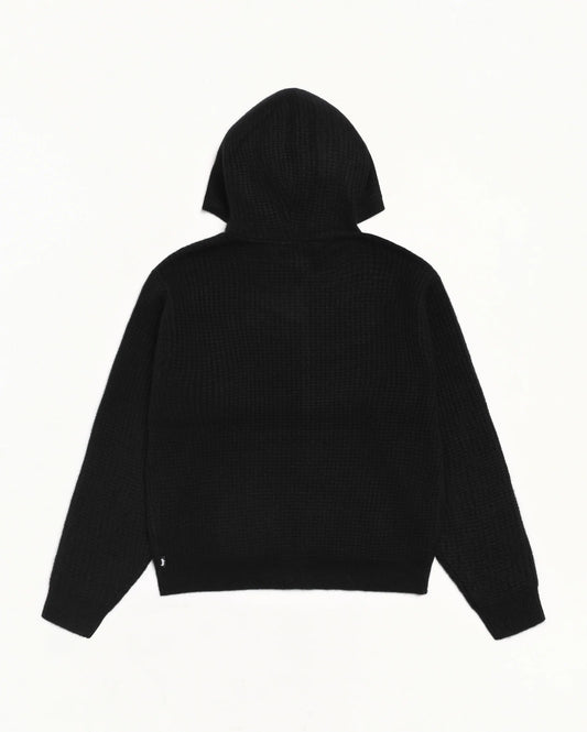 Stüssy Waffle Cashmere Zip Hood Black