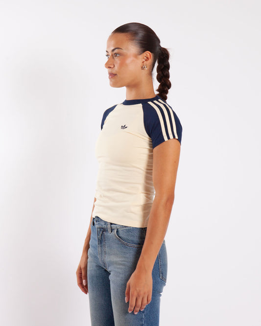 adidas SST T-Shirt Warm Vanilla/Night Indigo