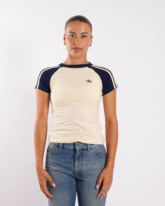 adidas SST T-Shirt Warm Vanilla/Night Indigo