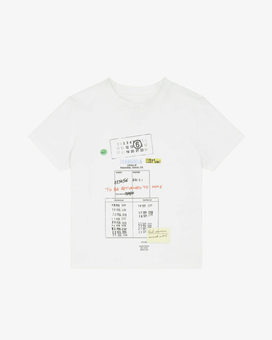MM6 Maison Margiela Print Cropped Tee White