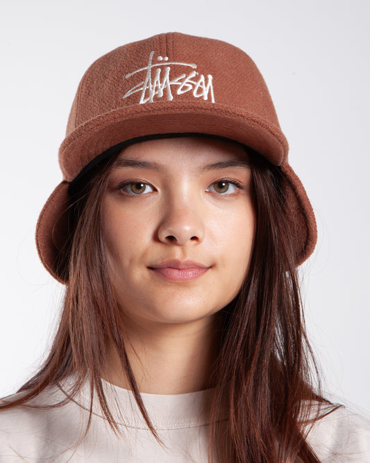 Stüssy Ear Flap Wool Crown Cap Brown