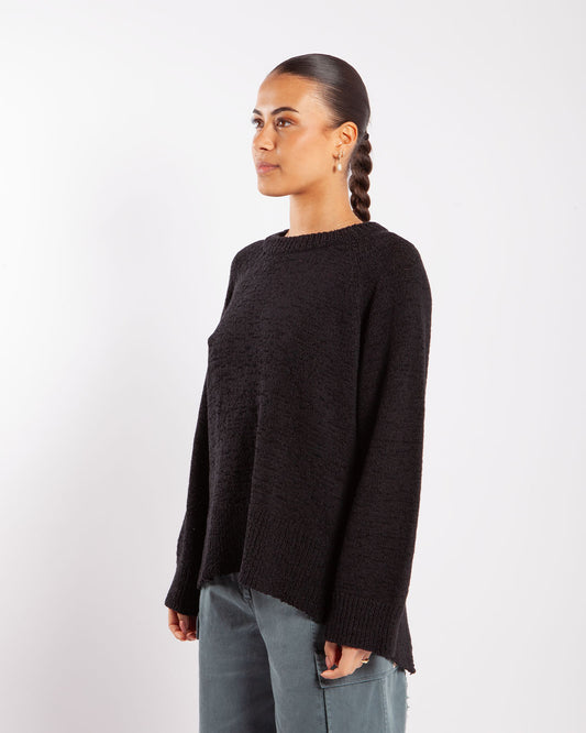 Holzweiler Wilma Tape Yarn Crew Neck Black