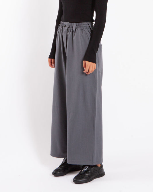 Y-3 Wool Straight Leg Pants Grey
