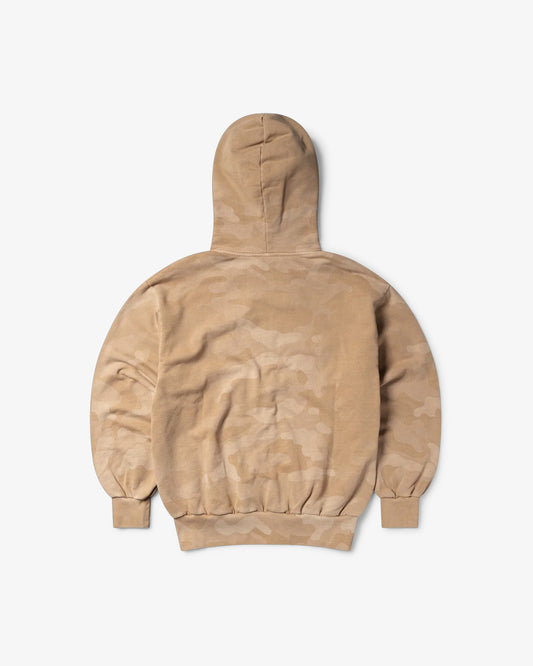 Aries Arise Aged Temple Camo Zip Through Hoodie Desert