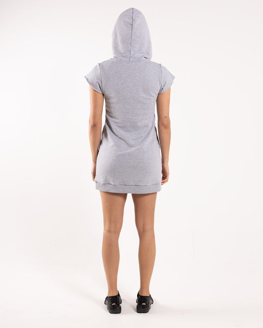 Aries Arise Angel of Nothing Hooded Dress Grey