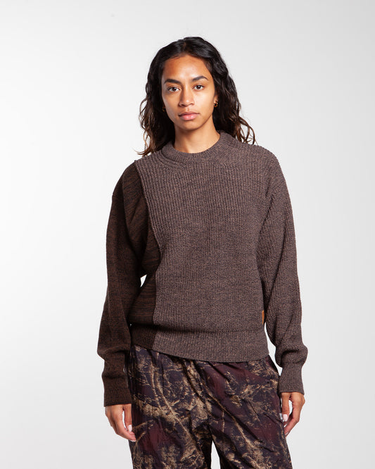 Aries Arise Bi-colour Fisherman Sweater Brown
