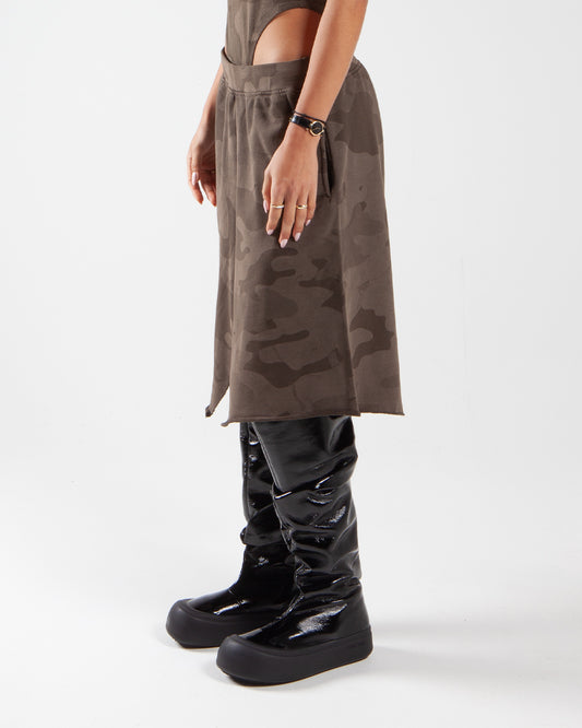 Aries Arise Deconstructed Aged Camo Sweatskirt Dark Olive