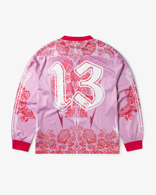 Aries Arise Graphic Gothic Lace Airtex LS Tee Pink