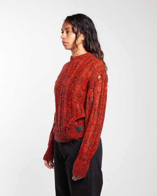 Aries Arise Laddered Mohair Sweater Red
