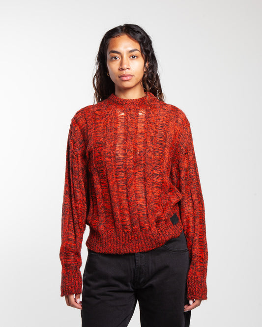 Aries Arise Laddered Mohair Sweater Red
