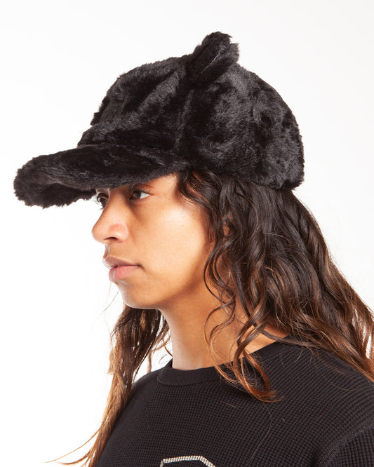 Aries Arise Temple Fluffy Ear Cap Black