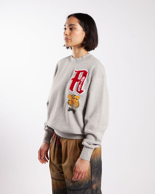 Aries Collegiate Cross Grain Sweat Grey Marl