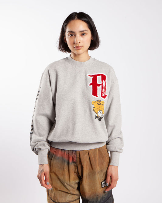 Aries Collegiate Cross Grain Sweat Grey Marl