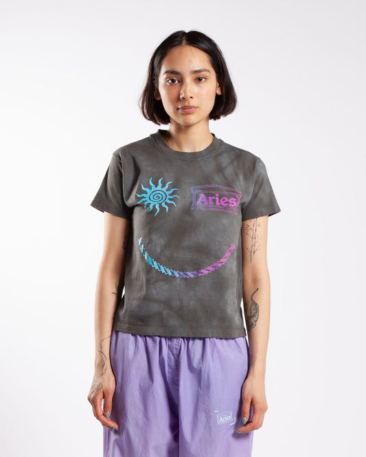 Aries Grunge Happy Dude SS Tee - Baby Grey