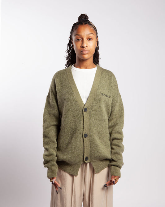 Aries No Problemo Brushed Mohair Cardigan Black/Olive