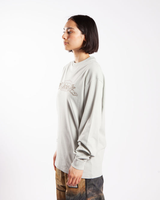 Aries Winged Temple LS Tee Grey