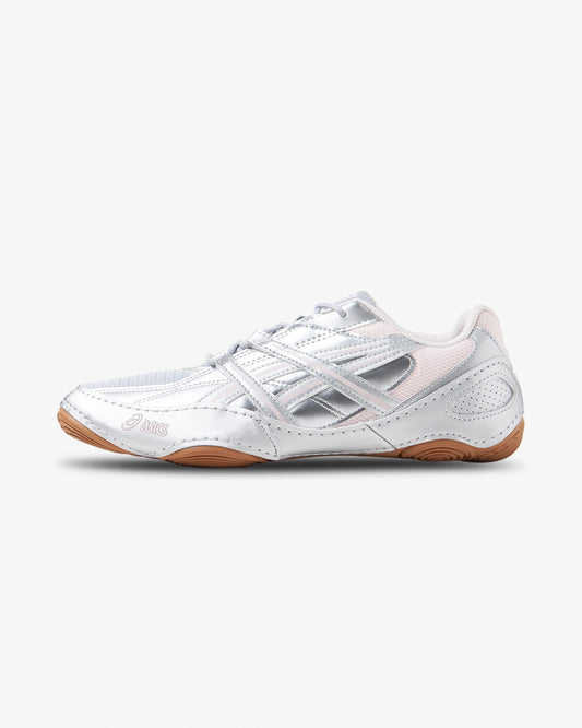 silver shoe, side view