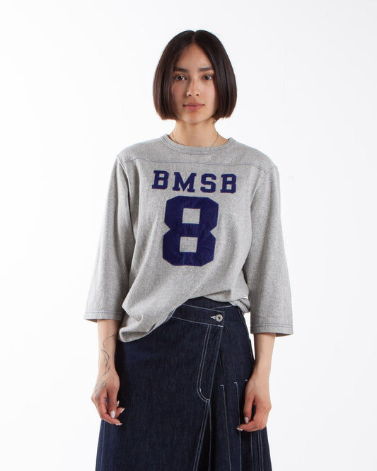 Beams Boy O.Knit 3/4 Top Grey