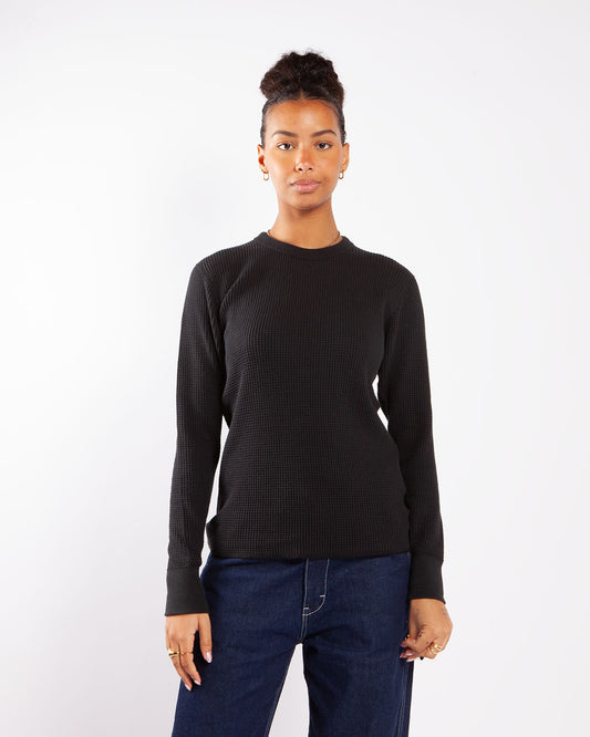 Beams Boy O. Long Sleeve Termal Pullover Black