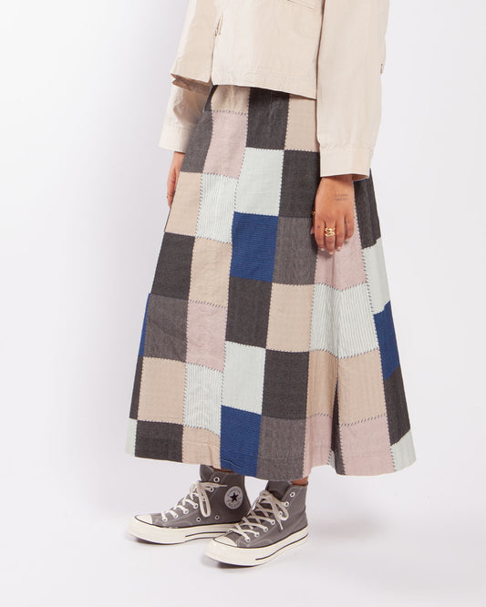 Beams Boy O. Cord P/W PriSK Skirt Grey