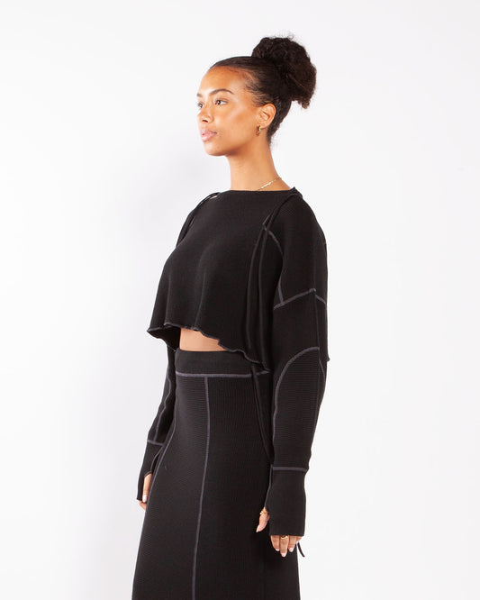 Beams Boy O. Mil Short P/O Pullover Black