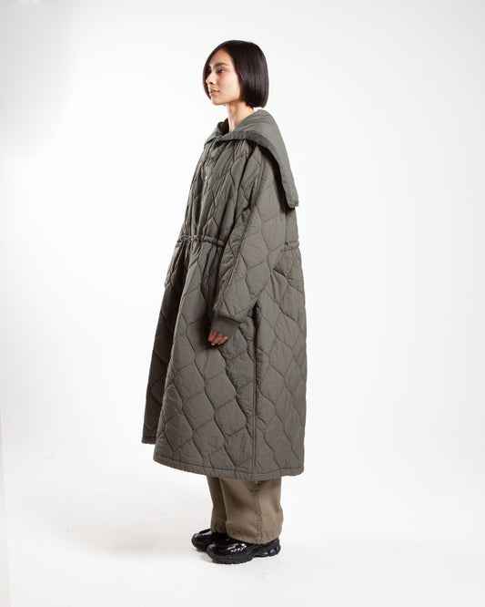 Olive Beams Boy quilting hoodie coat, side view